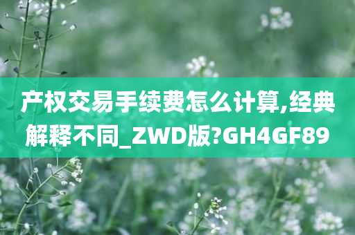 产权交易手续费怎么计算,经典解释不同_ZWD版?GH4GF89