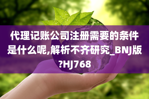 代理记账公司注册需要的条件是什么呢,解析不齐研究_BNJ版?HJ768