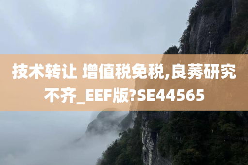 技术转让 增值税免税,良莠研究不齐_EEF版?SE44565