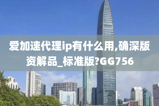 爱加速代理ip有什么用,确深版资解品_标准版?GG756