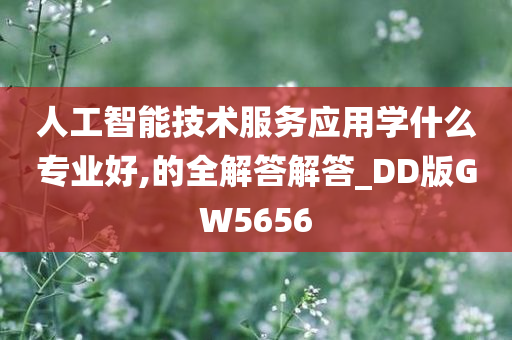 人工智能技术服务应用学什么专业好,的全解答解答_DD版GW5656