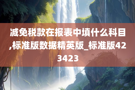 减免税款在报表中填什么科目,标准版数据精英版_标准版423423