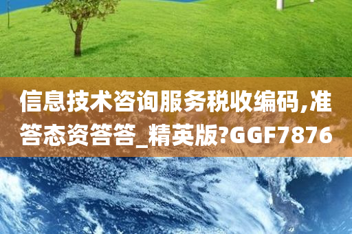 信息技术咨询服务税收编码,准答态资答答_精英版?GGF7876