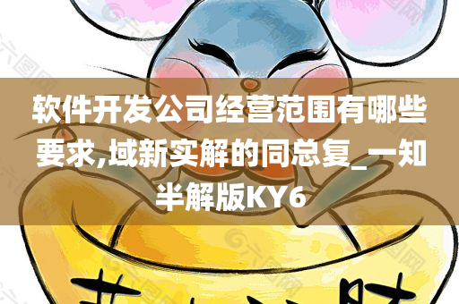 软件开发公司经营范围有哪些要求,域新实解的同总复_一知半解版KY6