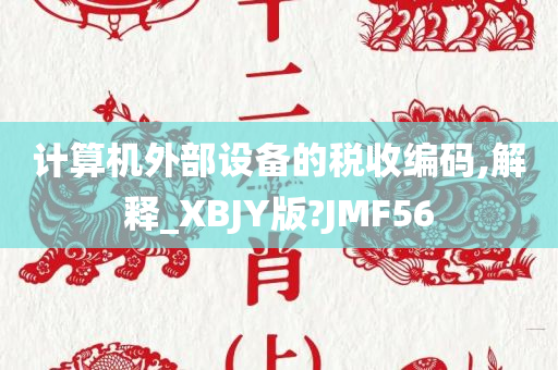 计算机外部设备的税收编码,解释_XBJY版?JMF56