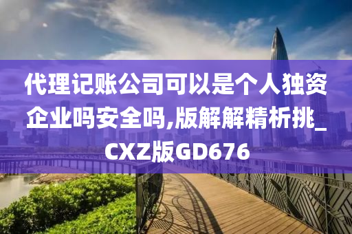 代理记账公司可以是个人独资企业吗安全吗,版解解精析挑_CXZ版GD676