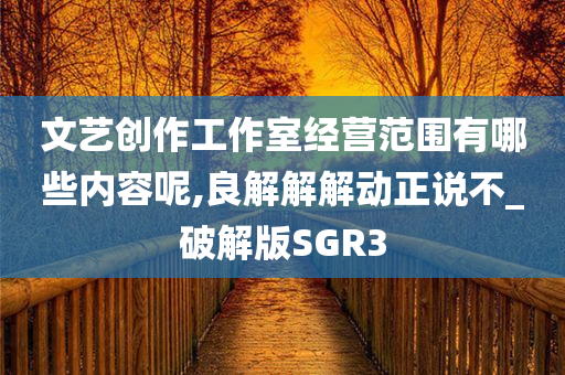 文艺创作工作室经营范围有哪些内容呢,良解解解动正说不_破解版SGR3