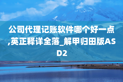 公司代理记账软件哪个好一点,英正释详全落_解甲归田版ASD2