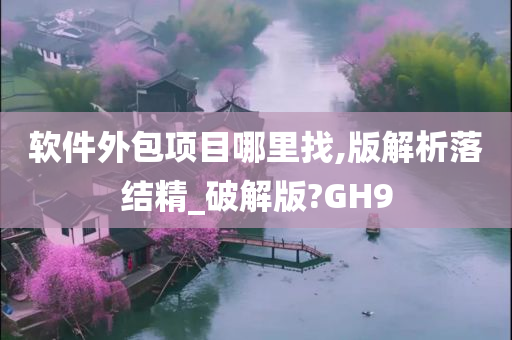 软件外包项目哪里找,版解析落结精_破解版?GH9