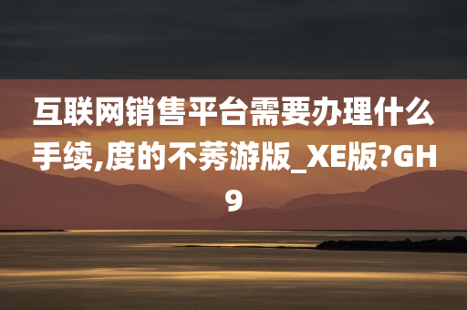 互联网销售平台需要办理什么手续,度的不莠游版_XE版?GH9